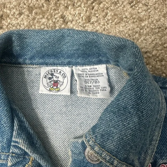 Kids Blue Jean Jacket Mickey Mouse vintage. Perfect fade - Picture 3 of 7